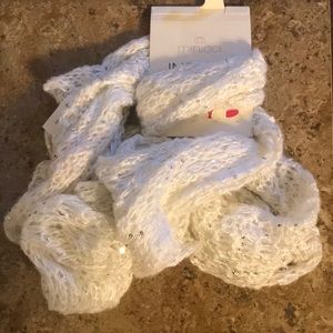 White Infiniti Scarf W/ Silver Sequins